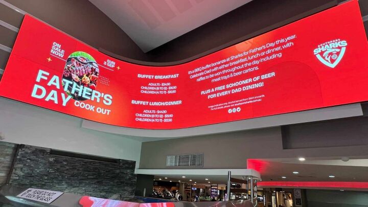 Southport Sharks Curved LED Menu Board
